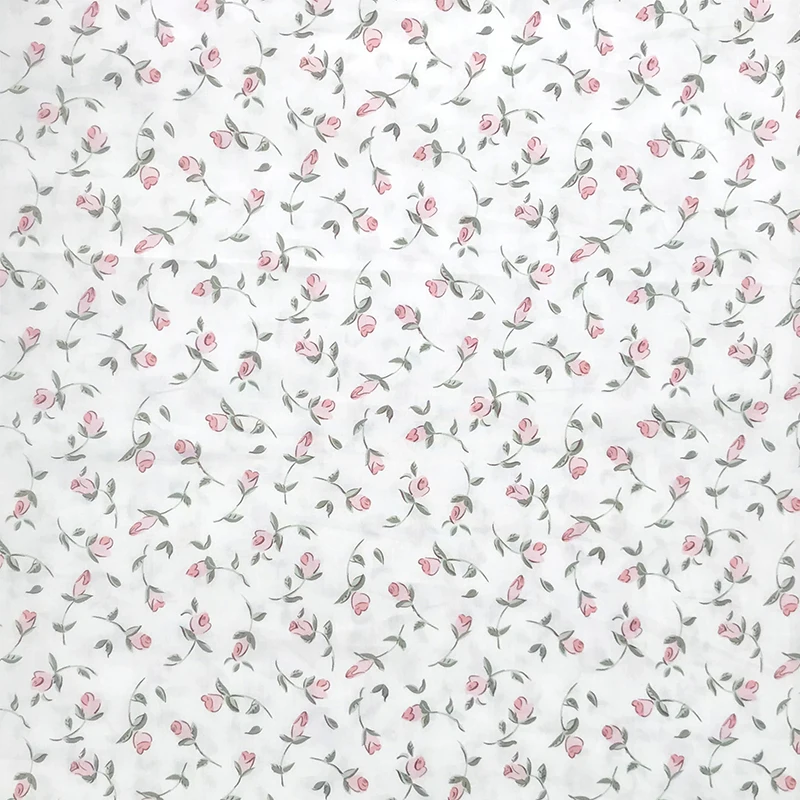 Little Rose Pink 80S Tissun liberty Cotton Poplin Fabric For Kids Baby Sewing Cloth Dresses Skirt DIY Meter Designer Fabric