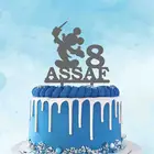 Персонализированный мультяшный Топпер для торта с Микки Маусом и именем на заказ, топпер для Микки Мауса Для детей, украшение для торта на день рождения