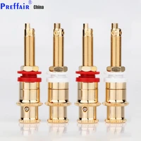 4pcsset classic pole terminal redwhite gold plated copper speaker binding posts terminal connectors wbt style