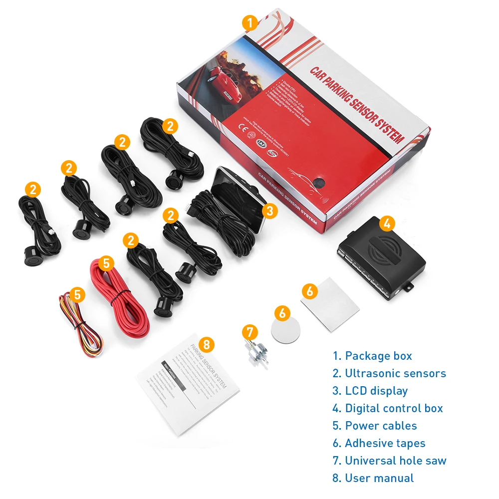 Автомобильные парковочные датчики 6 ультразвуковых датчиков 2 5 м с ЖК-дисплеем
