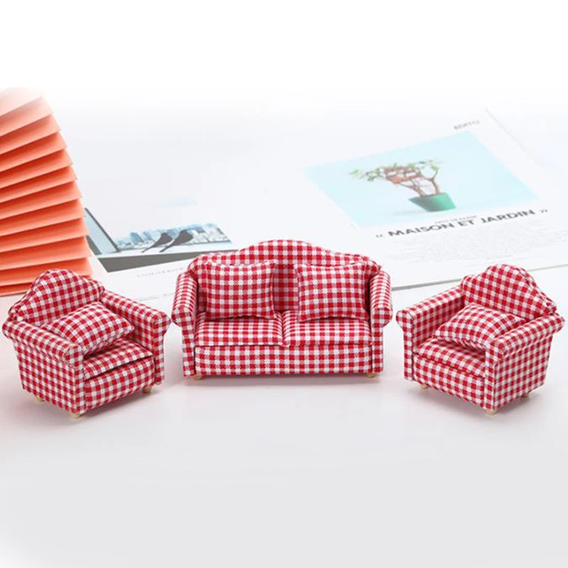 1 Pc Mini 1/12 Scale Miniature Double Sofa Doll House Furniture Living Room Accessorie For Kids Gift | Игрушки и хобби