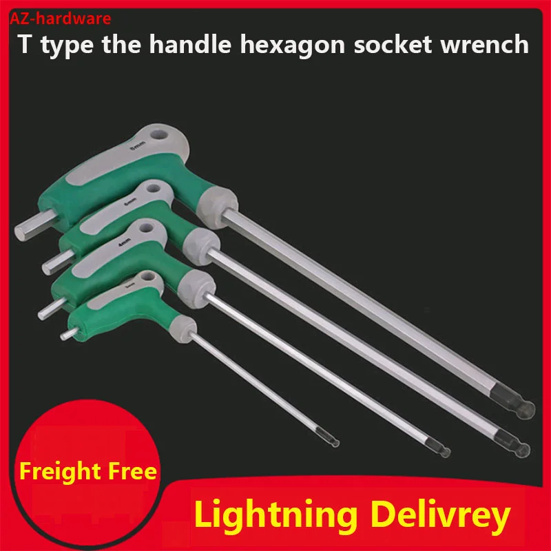 

Шестигранный ключ с Т-образной рукояткой, внутренний шестигранный ключ 2,0 мм 2,5 мм 3 мм 4 мм 5 мм 6 мм 8 мм 10 мм CR-V, ручной инструмент из хромована...