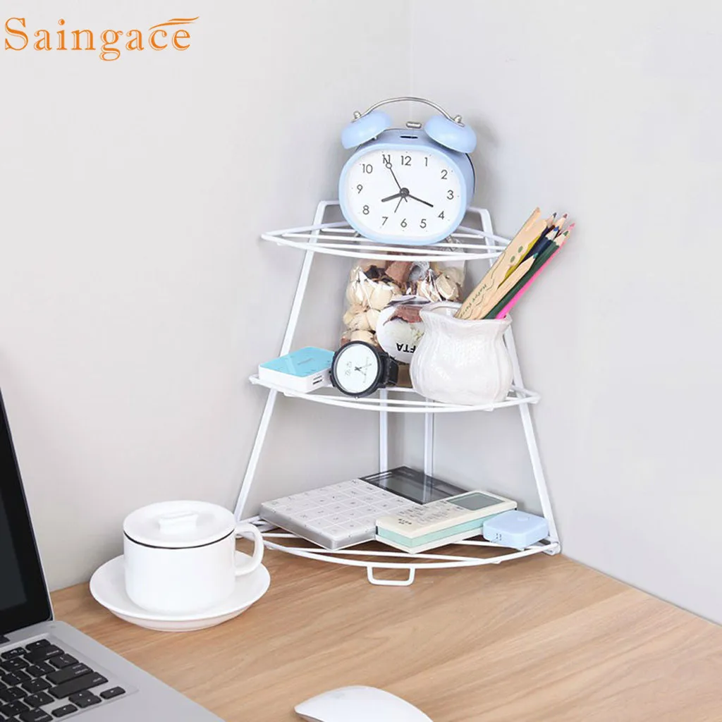 Полка для хранения Saingace трехслойная железная стойка кухонная ванная комната