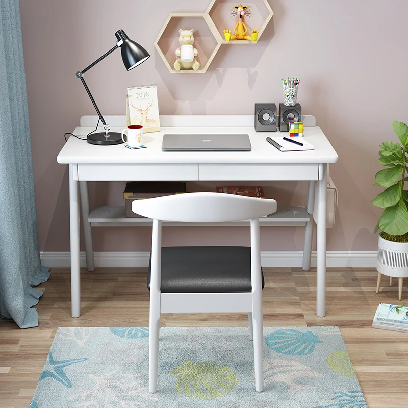 Простой стол из цельного дерева домашний рабочий ученик учится писать в