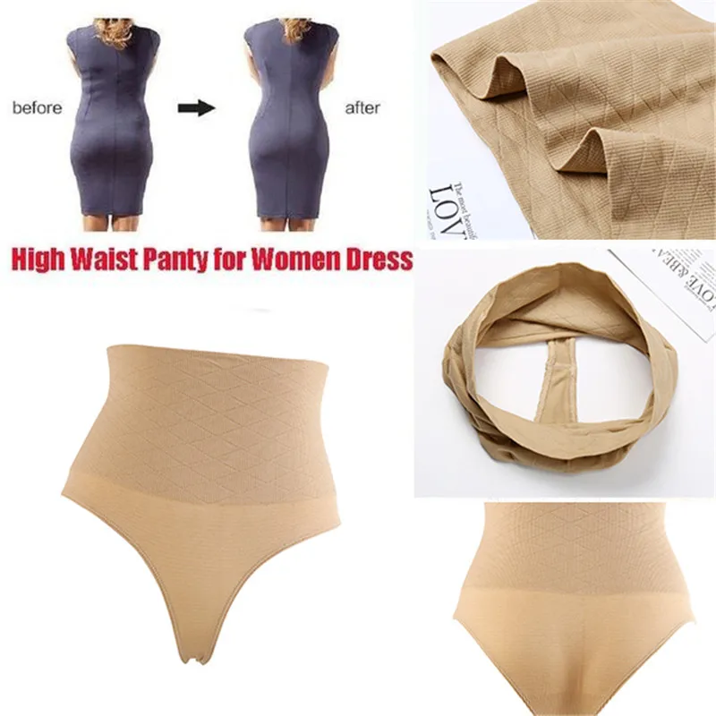 Women High Waist Shaper Sexy Thong Autumn Breathable Body Shapers Slimming Underpants Tummy Underwear Soft Shaping Panties M-2XL