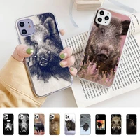 wild boar animal phone case for iphone 13 11 12 pro xs max 8 7 6 6s plus x 5s se 2020 xr case