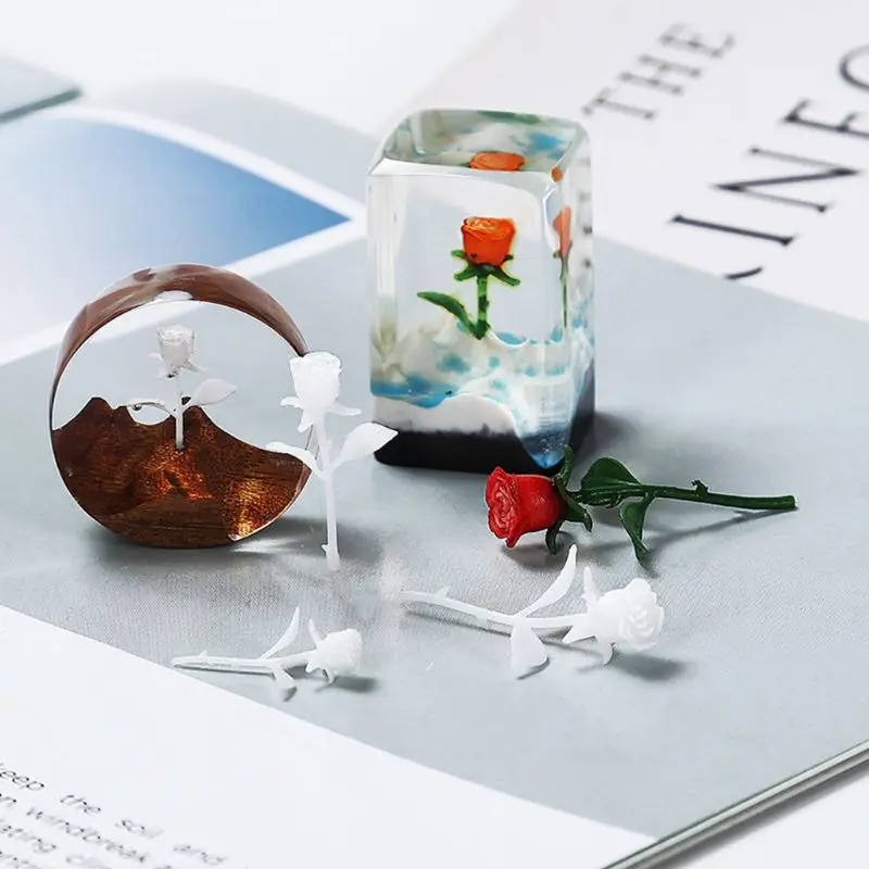 

DIY 3D Mini Rose Shape Epoxy Model Crafts Jewelry Making Silicone UV Resin Accessories