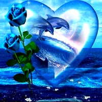 full squareround drill 5d diy diamond painting dolphin rose 3d rhinestone embroidery cross stitch 5d home decor gift