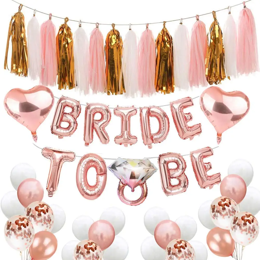 Розовое золото буквы &quotBride to be&quot Фольга шар Свадебные украшения бакалавра часть