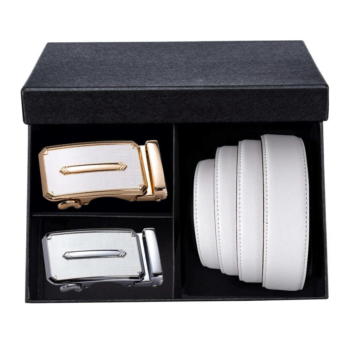 Мужской кожаный ремень с храповым механизмом автоматической раздвижной пряжкой