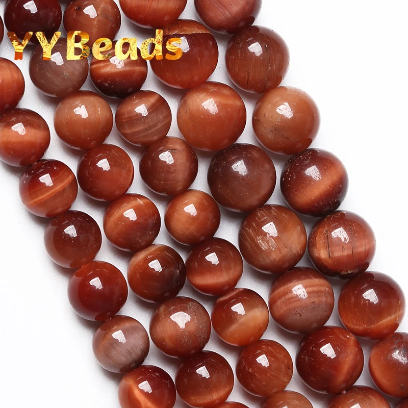 

5A Quality Natural Orange Tiger Eye Beads Round Loose Beads For Jewelry Making Bracelet Necklaces Accessories 15" Strand 4-14mm