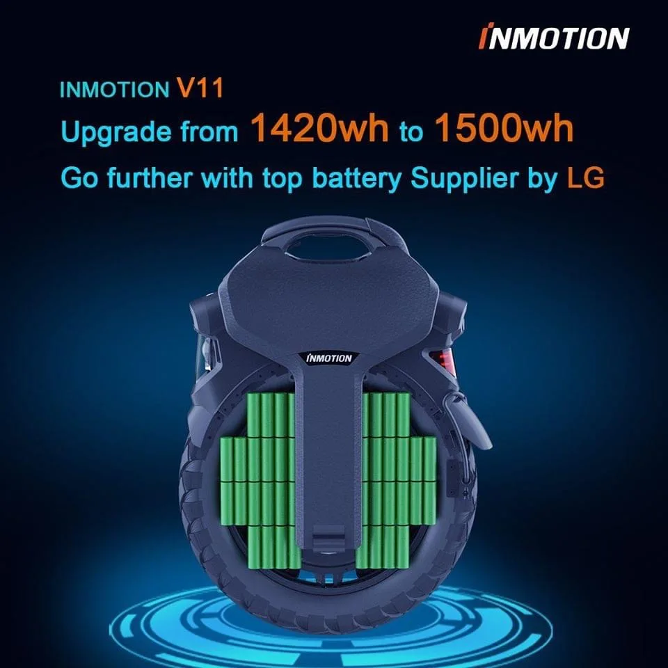EU Stock INMOTION V11 Одноколесный велосипед пневматическая подвеска 84V 2200W 1500wh