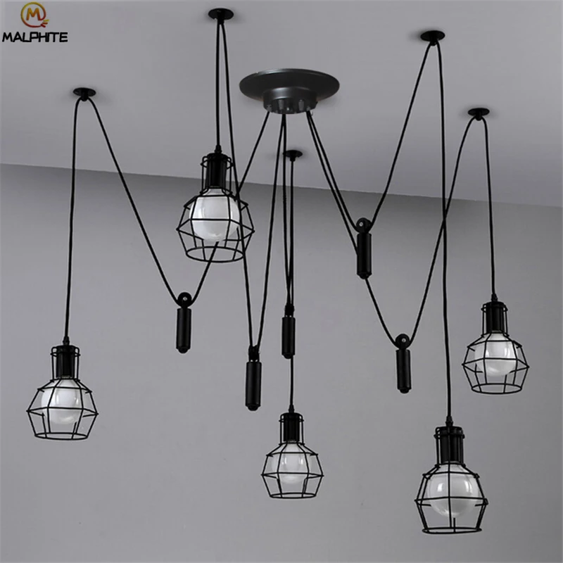 Ретро промышленная люстра Паук светильник ing Лофт винтажный промышленный lampadari
