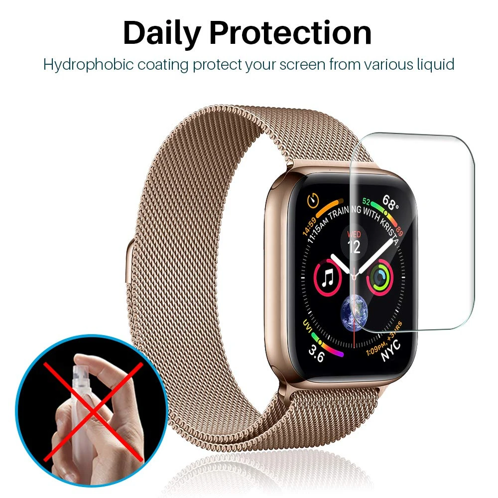 Мягкая защитная пленка из ТПУ для Apple Watch Series 4 5 40 мм 44 полное покрытие 10 шт. HD смарт