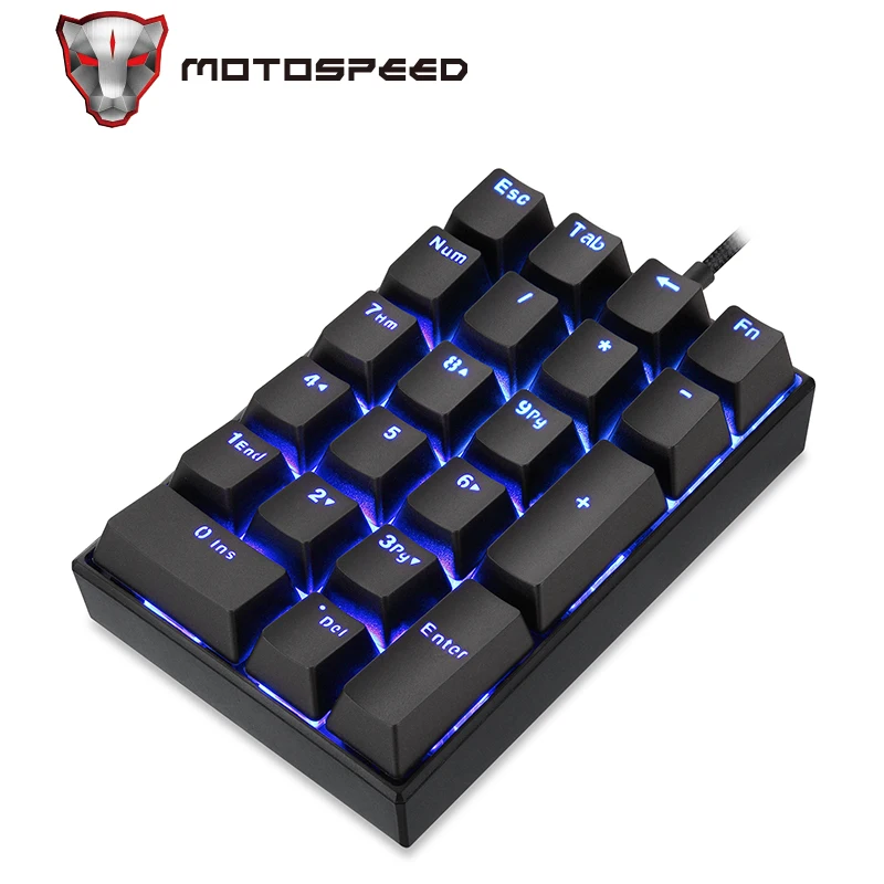 Motospeed K23 механический цифровая Проводная клавиатура Мини Numpad светодиодный Подсветка клавиатура для OSU геймер - изображение