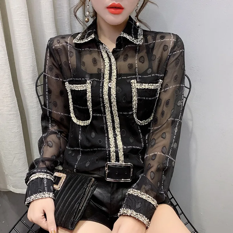 Модная рубашка с длинным рукавом Ранняя весна 2021 новый дизайн чувственный