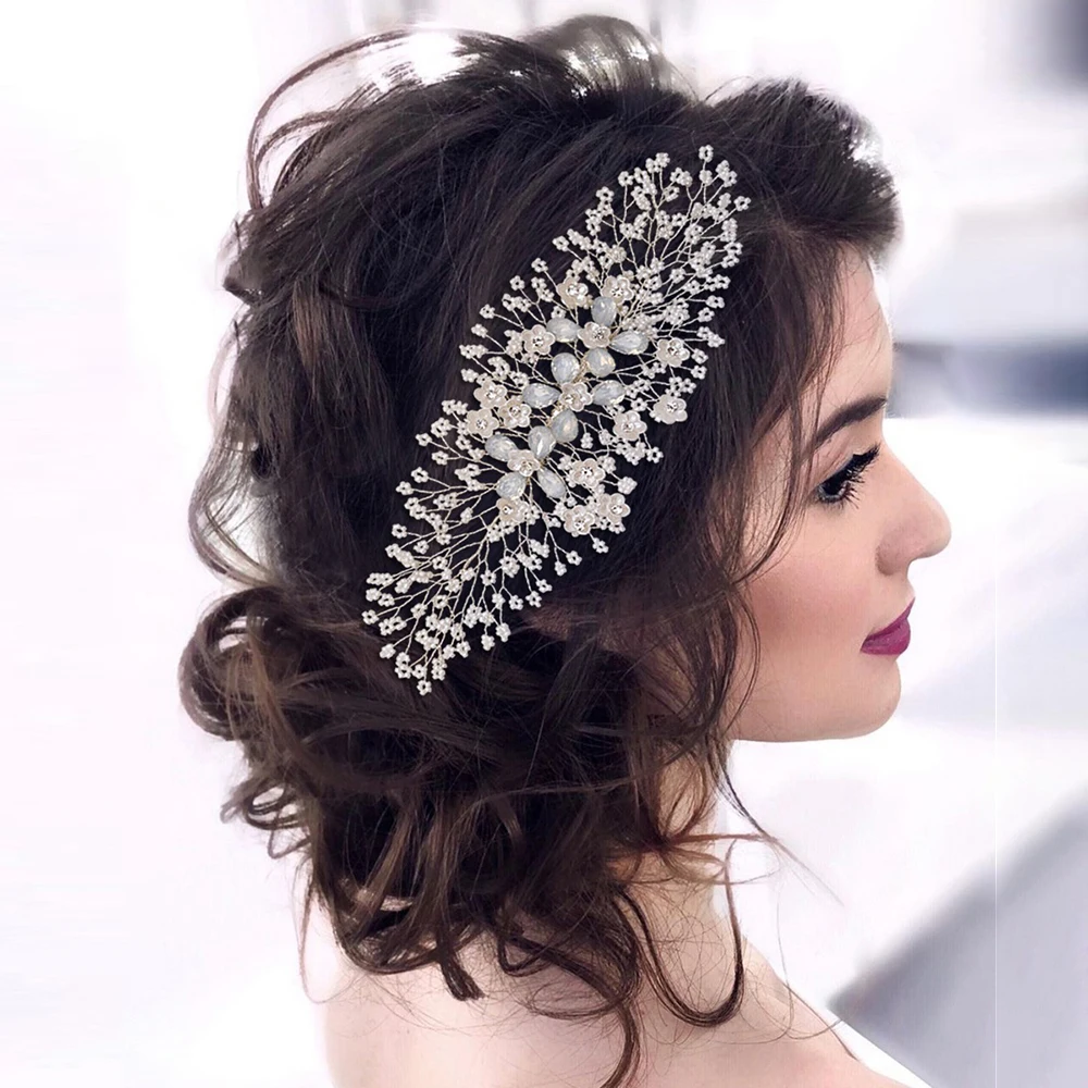 Модные свадебные аксессуары для невесты 2020 новейшие Цветочные гребни волос