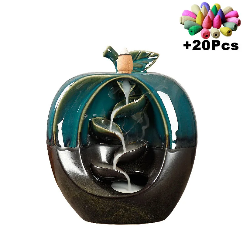 

Creative Gift Apple Pear Shaped Backflow Incense Burner Waterfall Aromatherapy Furnace Censer Incense Holder Home Decor