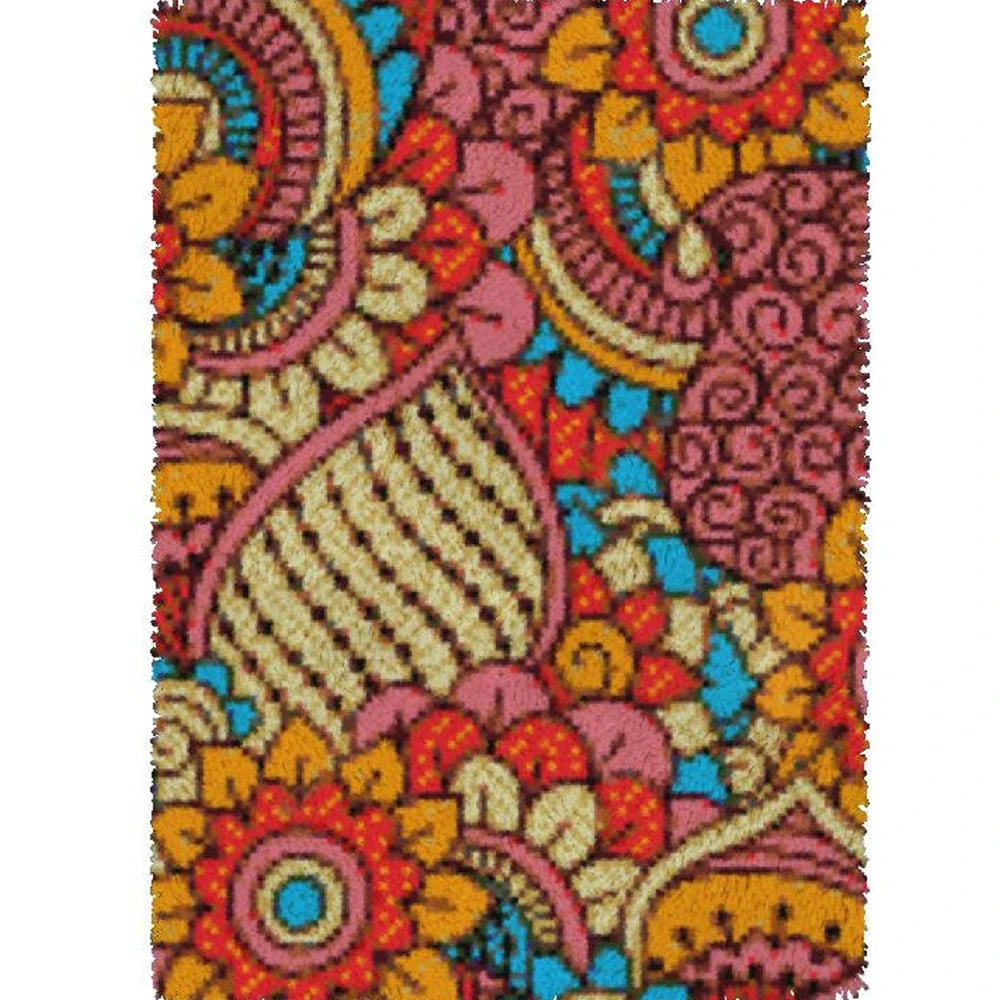 

Наборы крючков с застежкой с предварительно напечатанным рисунком, наборы для вышивки гобелен, ковер, набор для украшения дома с узелком, ковер, цветок