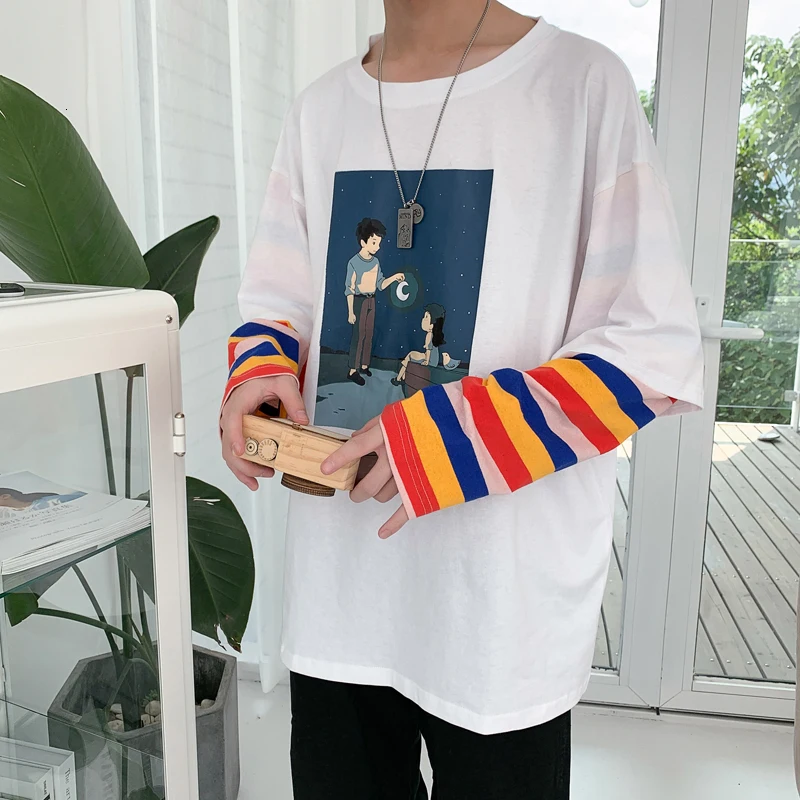 Новинка Осень 2019 корейская версия тренда с длинным рукавом двойка-обманка