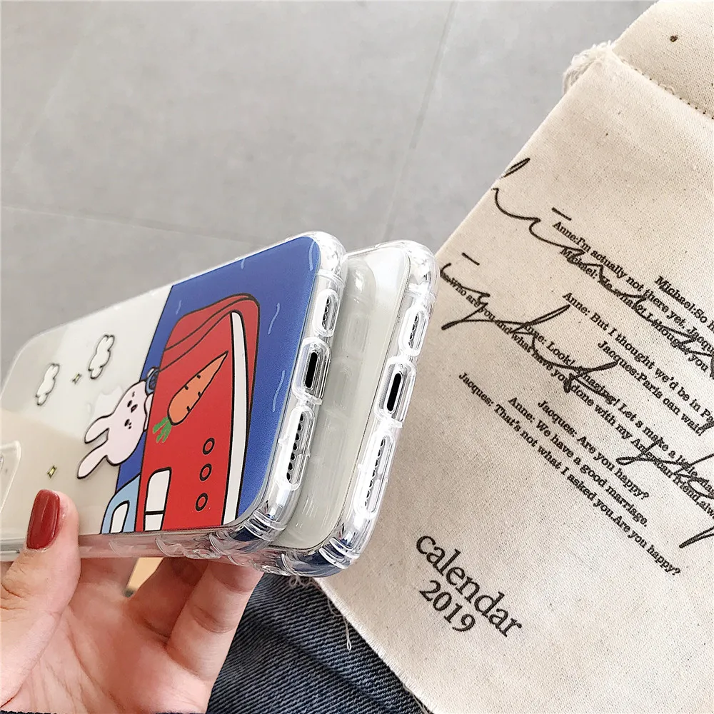 Funny Couple Spaceship Rocket Bunny Superman Phone Case For iPhone 11 Pro Xs MAX XR X 7 8 Plus SE 2 Clear Soft TPU Back Cover |