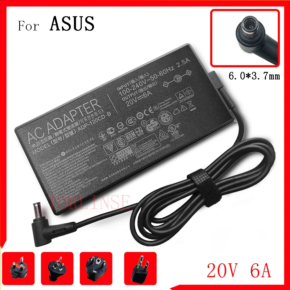 

Адаптер переменного тока для Asus A17-120P2A, ADP-120CDB, 20 в, 6 А, 120 Вт, блок питания для ZENBOOK 15, UX534, VIVOBOOK PRO 15, F571GD-BQ259T