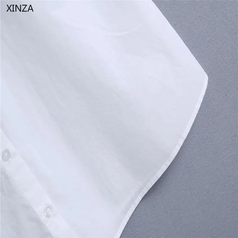 

Za 2021 Women Openwork Embroidery Shirt Sleeveless Ruffle Vintage Summer Top Female Fashion Button Fit White Embroidered Blouse