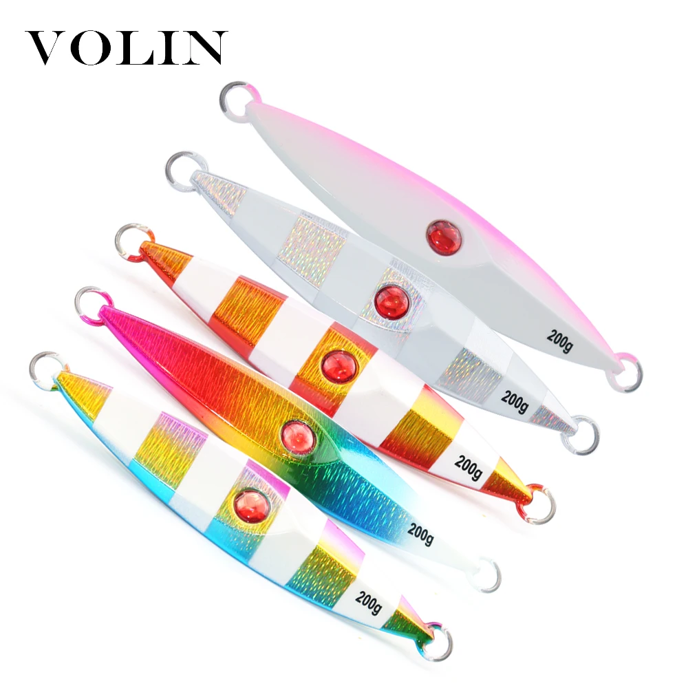 

Приманка VOLIN для медленной морской рыбалки, 200 г, 250 г, металлическая рыболовная приманка для кальмаров, морская приманка, искусственный вобл...