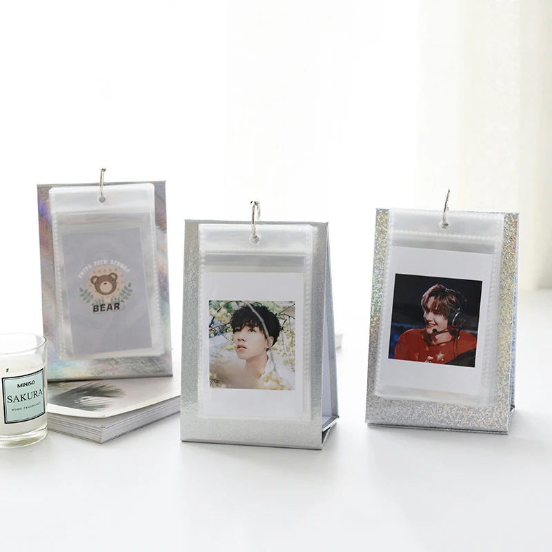 

Mini Laser Desktop Display Card Holder 3 inch Plug-in Polaroid Photo Storage Case Name Card Album Stand Decoration