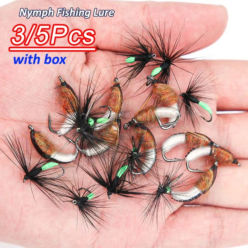 3/5 шт. #10 #14 #16 Нимфа искусственная приманка для ловли нахлыстом (2 формы)