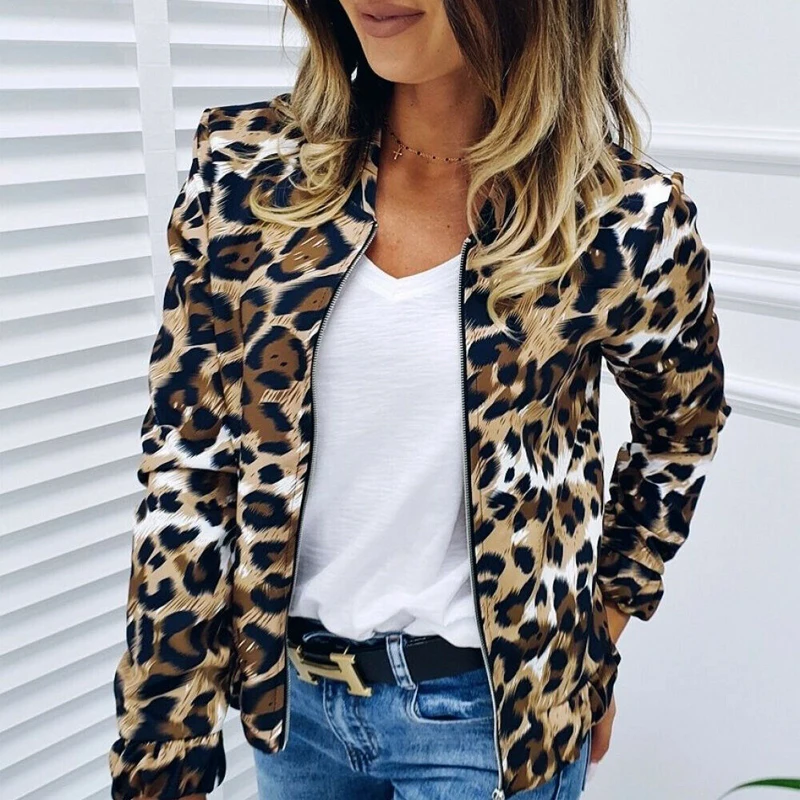 Новинка 2020 леопардовые весенние женские куртки размера плюс короткая женская