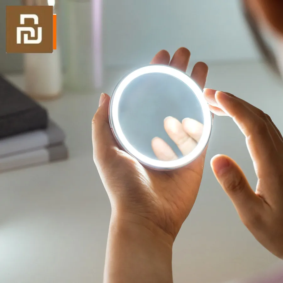 Зеркало для макияжа HD со светодиодной подсветильник кой косметическое мини