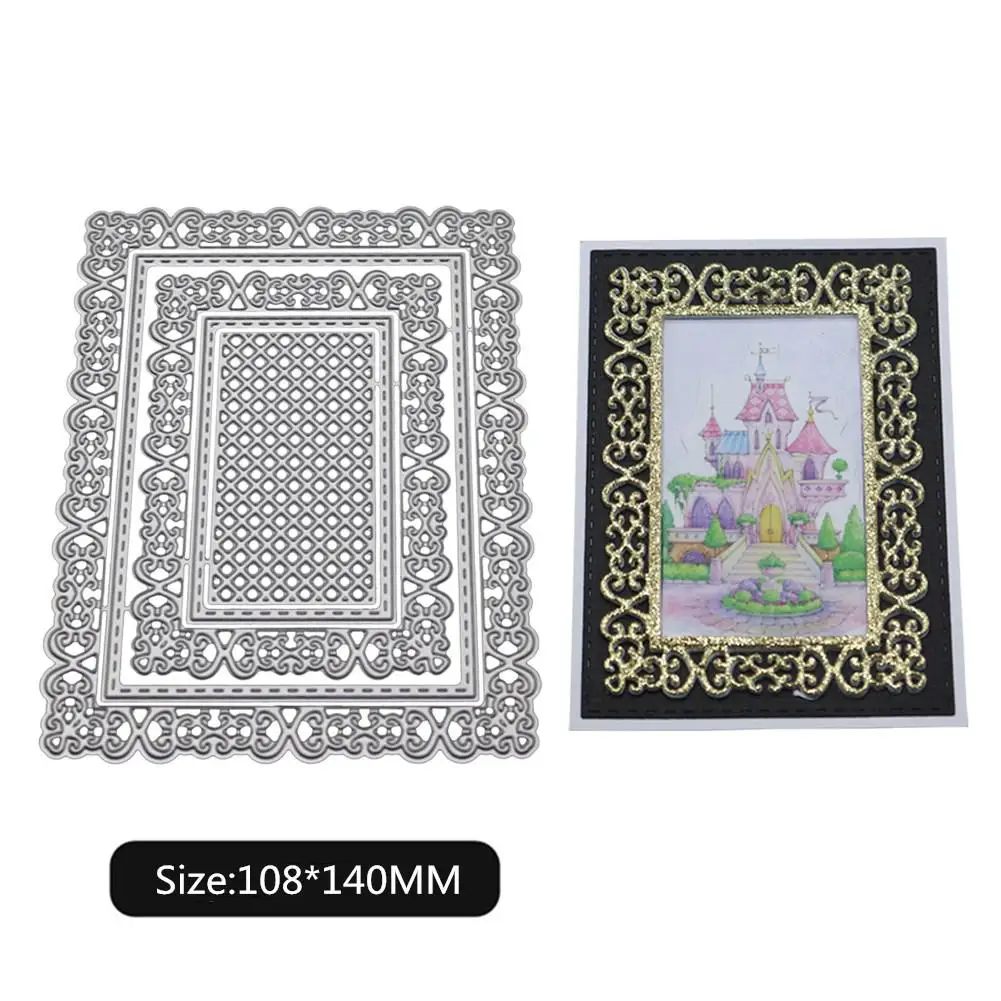 Квадратная рамка с узором из углеродистой стали режущие штампы для DIY альбома