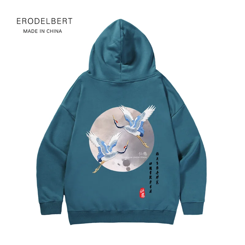 Китайский стиль Красная корона китайские персонажи худи для мужчин/женщин осень