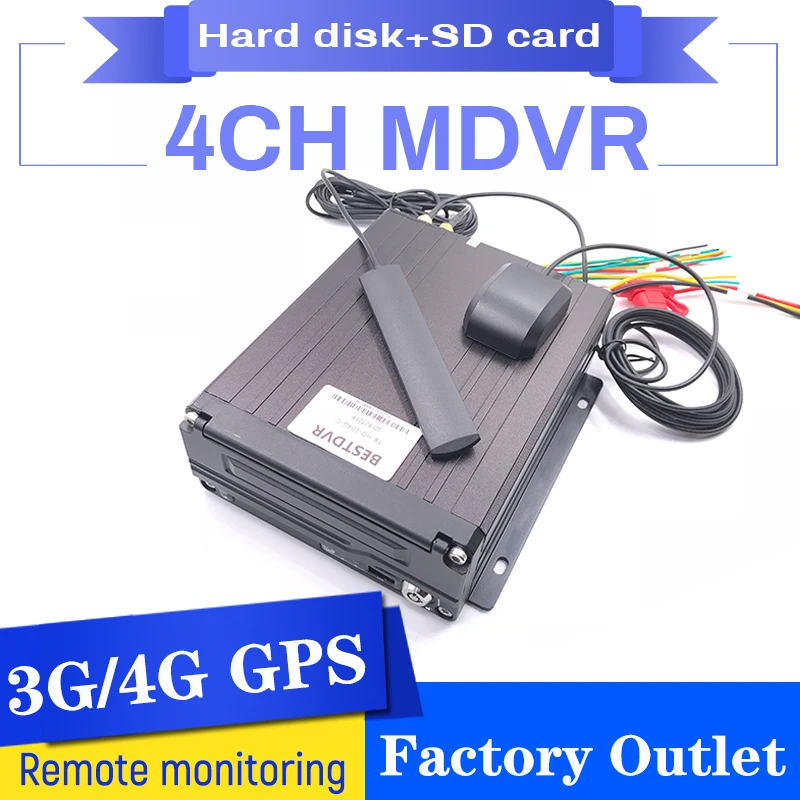 Жесткий диск + sd карта двойное хранение удаленный хост мониторинга ahd 4G 3G GPS 4CH mdvr