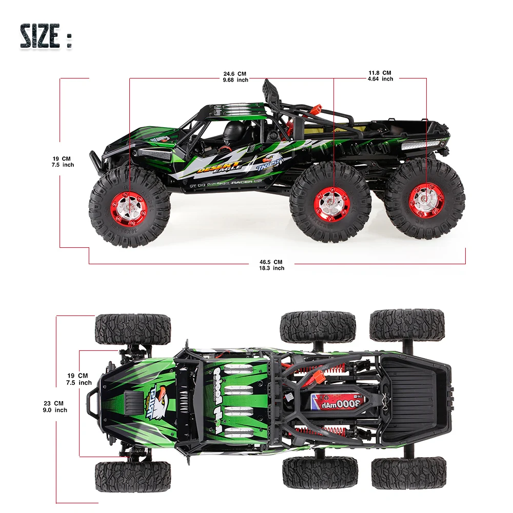FY-06 Desert-6 RC автомобиль 1/12 6WD 2 4G 60 км/ч высокоскоростной пульт дистанционного