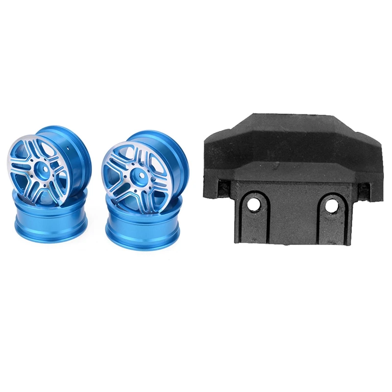 

1X Rear Bumper For XLF X03 X04 X-03 X-04 1/10 & 4Pcs Car Metal Wheel Rim Hub For MN86S MN86 HPI HSP Losi LRP,Blue