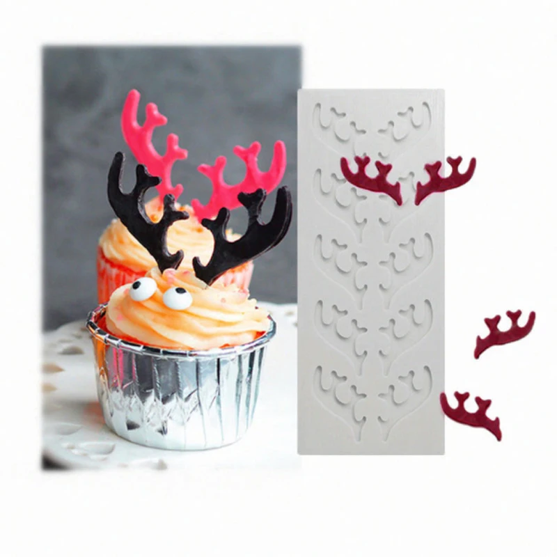 

Creative Elk Antlers Mold Fondant Cakes Decorating Tools Silicone Mold Sugarcraft Chocolate Baking Tools For Cakes Gumpaste Form