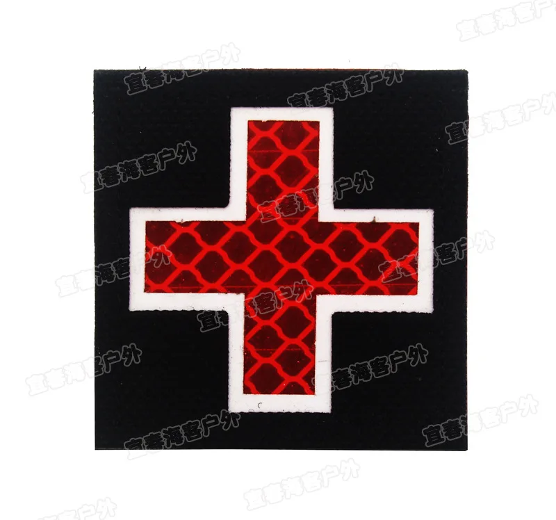 5x5 см Красный Крест Отражающая пленка национальный флаг значок Вышивка Липучка