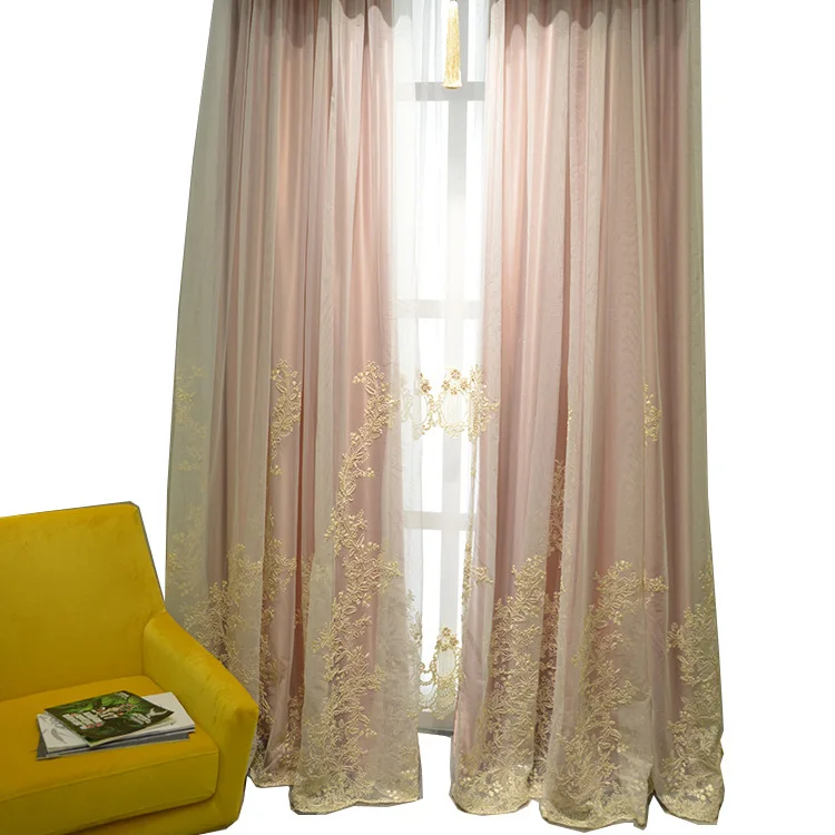

Light Luxury Girl's Double Princess Curtain Living Room Bedroom Solid Color Fresh Shade Warm Curtain Cloth Factory Direct