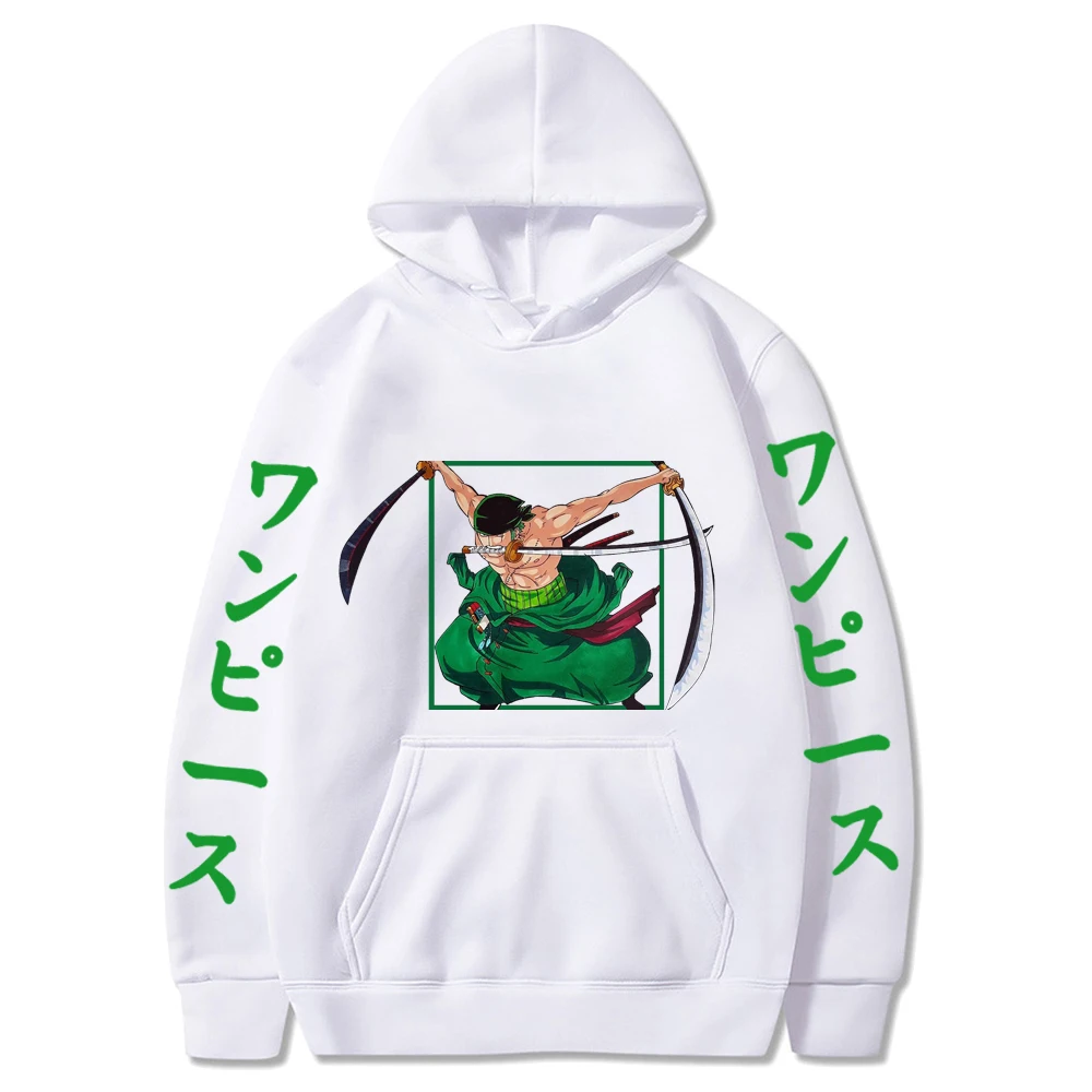 

Anime One Piece Hoodie Printed Roronoa Zoro Pullover Sweatshirts Long Sleeve Loose Streetwear Hoodie Tops Anime Hoodies