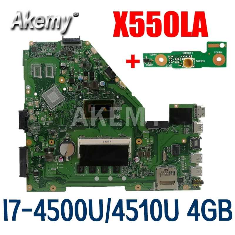 Akemy для ASUS X550LA X550LD X550LC Y581L A550L R510L Y583L материнская плата ноутбука протестирована 100%