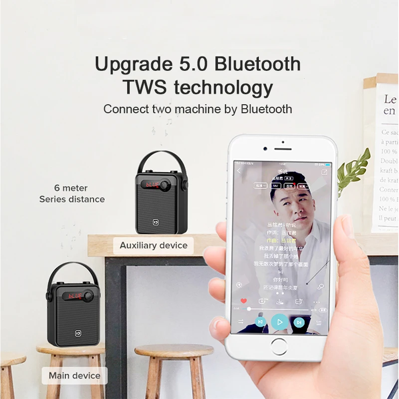 SHIDU 25 Вт портативная беспроводная Bluetooth Колонка караоке аудио голосовой