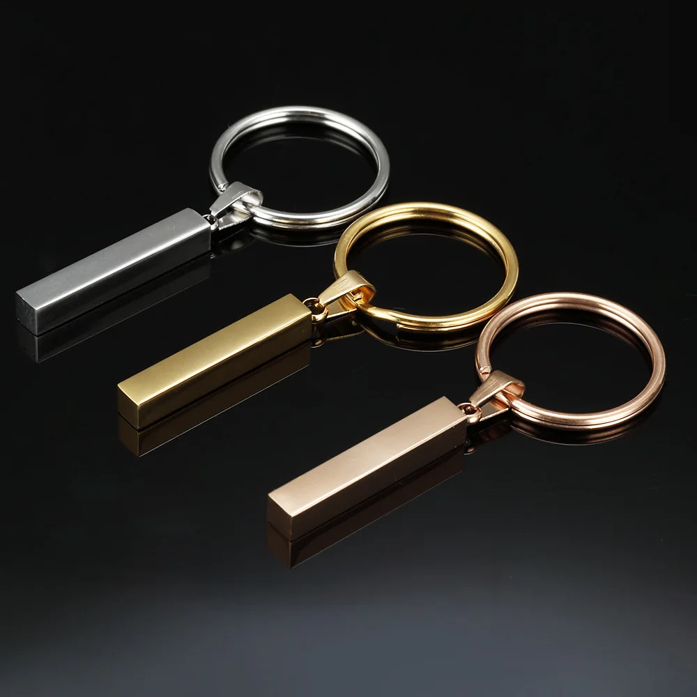 100% нержавеющая сталь прямоугольная подвеска брелок пустой для Гравировки
