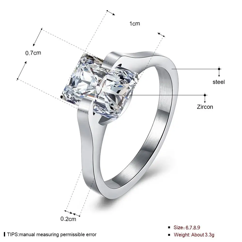 Hemiston модный белый квадратный кристалл Цирконий CZ с огранкой кубический цирконий