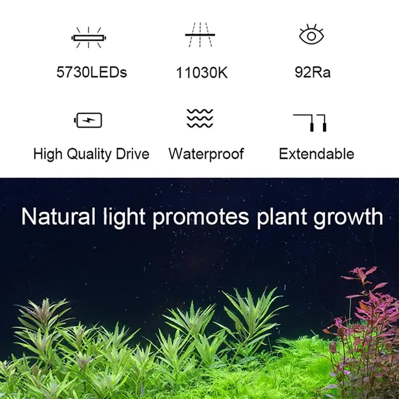 

7W LED Aquarium Lighting Extendable Waterproof Aquatic Plant Light for Fish Tank Low power high performance Decoration Light