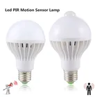 Светодиодный лампа E27 с пассивным ИК датчиком движения 3 Вт 5 Вт 7 Вт 9 Вт 12 Вт Супер яркая инфракрасная Индукционная лампа человеческого тела горячая распродажа