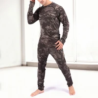 2021 new fashion men camouflage print long sleeve top pants outfit winter thermal underwear set comfortable to wearfor daily