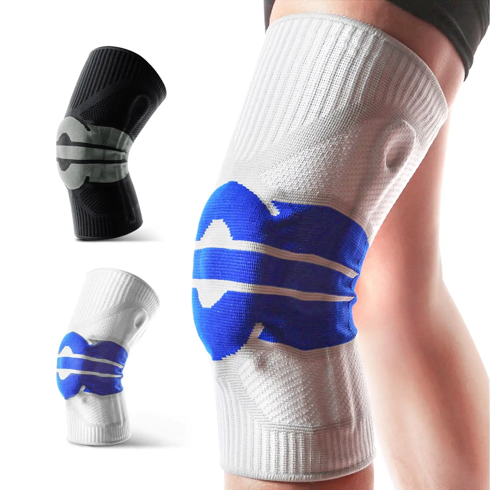 

2Pcs Knee Compression Braces Pads Support for Men Women Running Football Gym Workout