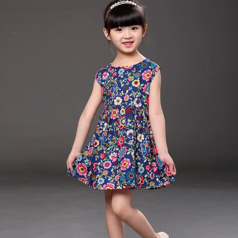

Flower Girl Dresses Baby Girls Sleeveless Floral Print Dresses Dresses Kids Summer Princess Dress Party Dresses for Girls 2021